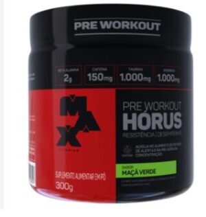 Pré-treino Horus 300g – Max Titanium – Sabor Maçã Verde