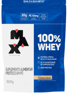 Max Titanium-100% Whey Refil 900G Cookies e Creem