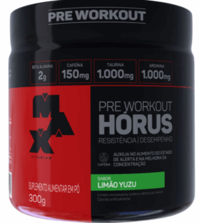 Pré treino Hórus 300g limão yuzu Max Titanium